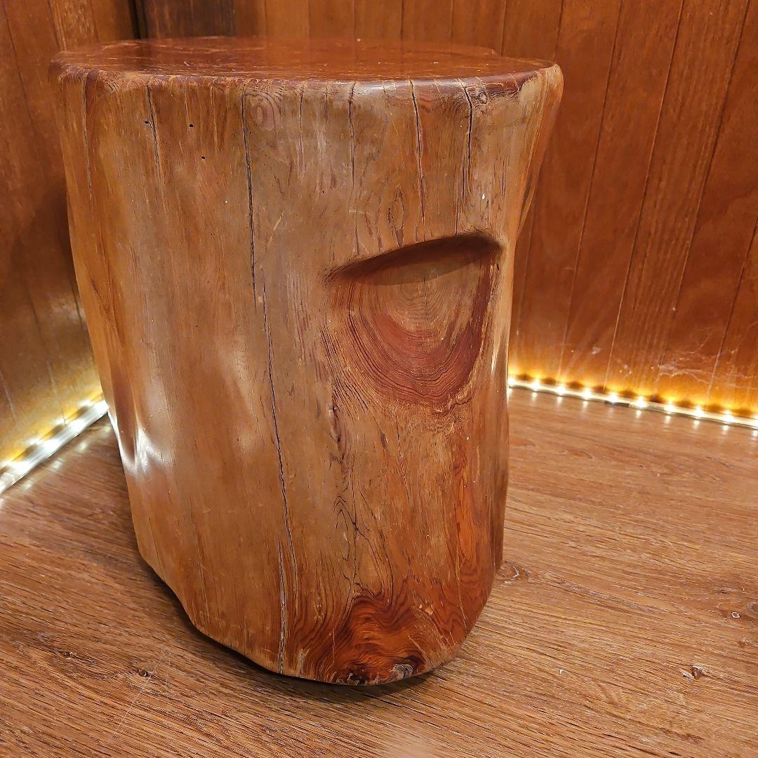 世界遺産 鹿児島 屋久杉 漆塗り 天然木 スツール 丸太椅子