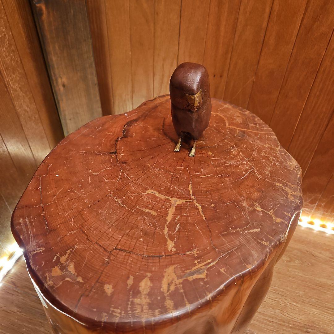 世界遺産 鹿児島 屋久杉 漆塗り 天然木 スツール 丸太椅子