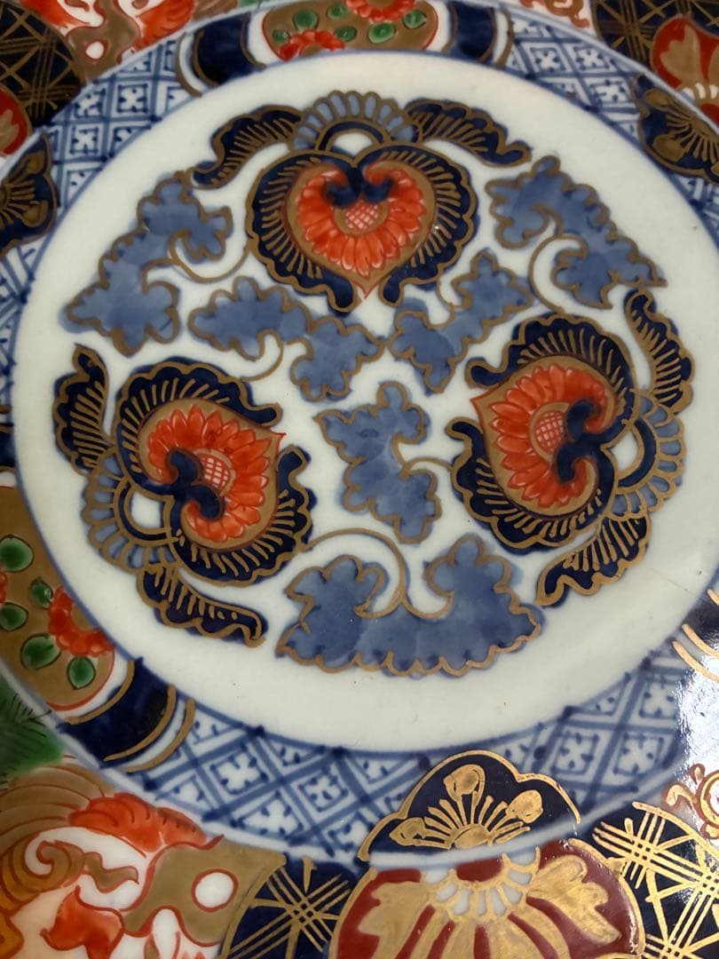 古伊万里　色絵金彩　大皿　直径31センチ×高さ4.9センチ　江戸後期