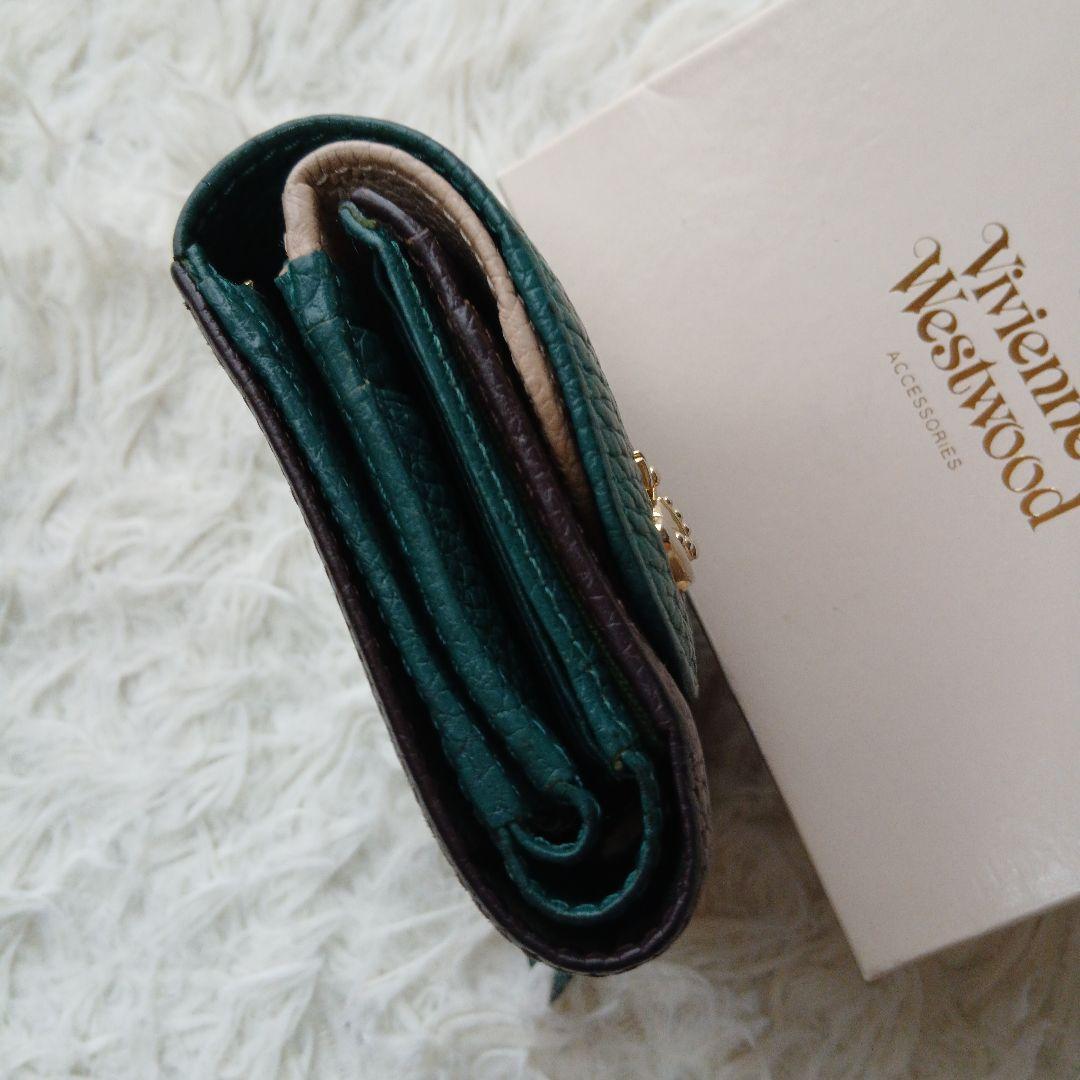 【Vivienne Westwood】希少カラー　ダブルフラップオーブロゴ折財布