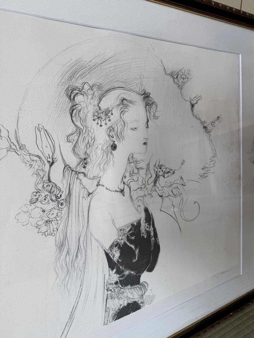 真作保証　天野喜孝　少女　絵画　ティナ　ファイナルファンタジー6