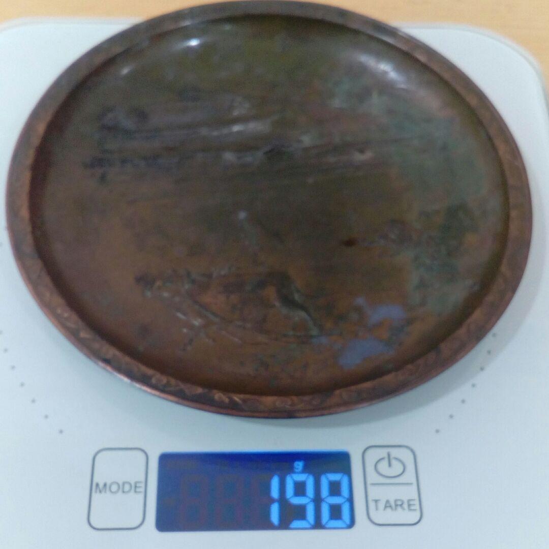 明治時代頃戦前古銅製細工牛に引かれて善光寺１５センチ重量１９８グラム在銘当時物