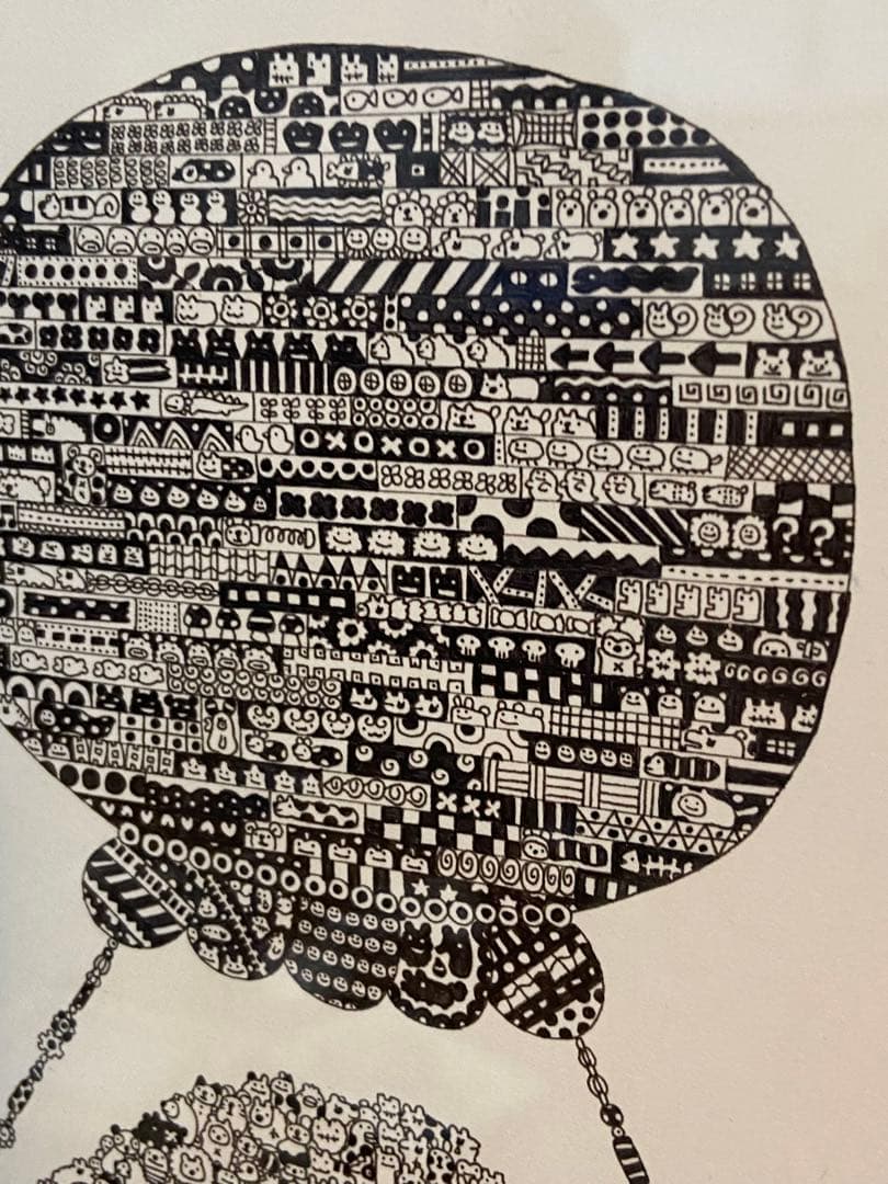 佐藤明日香　ボールペン画　「un ballon-2」