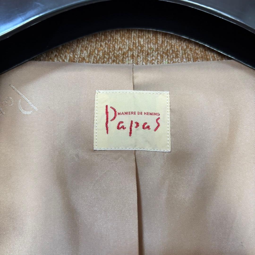 papas パパス ニットジャケット　ウール100％