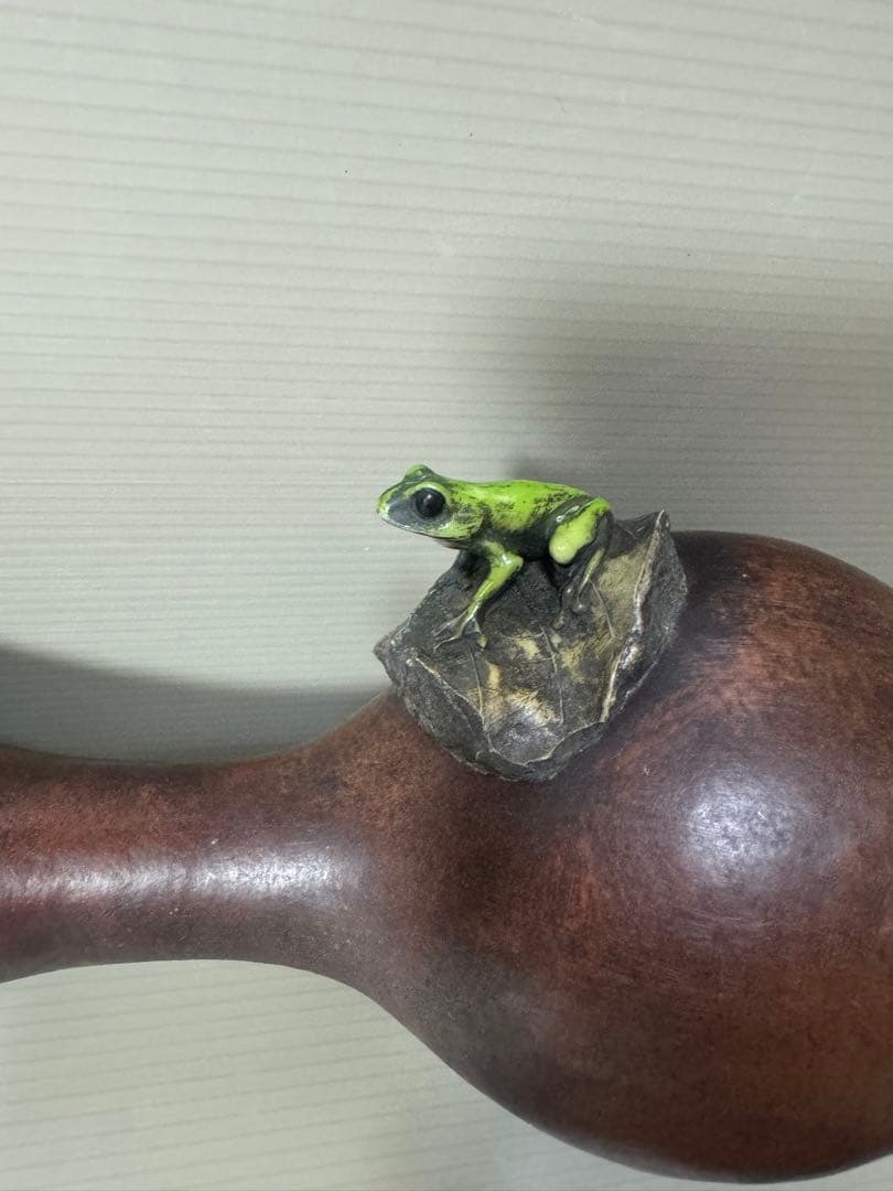 2134  時代提げ物　古瓢箪　徳利　カエル　時代物