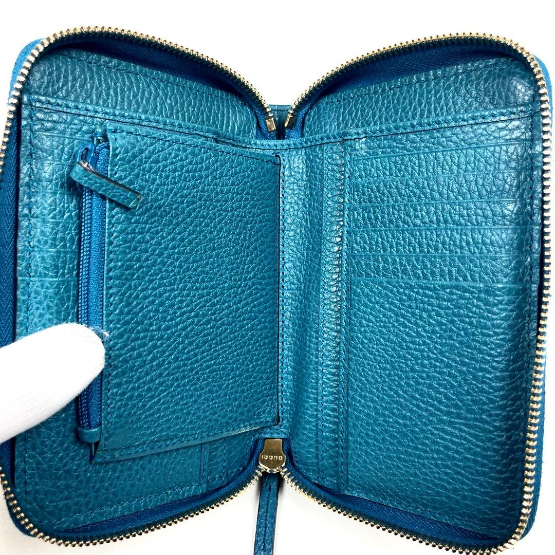 グッチ　GGキャンバス　ラウンドファスナー　ミディアムウォレット　ロゴ総柄　極美