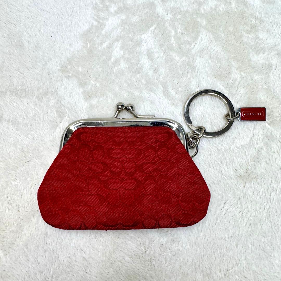 coach シグネチャー　キャンバス　がま口　ケース