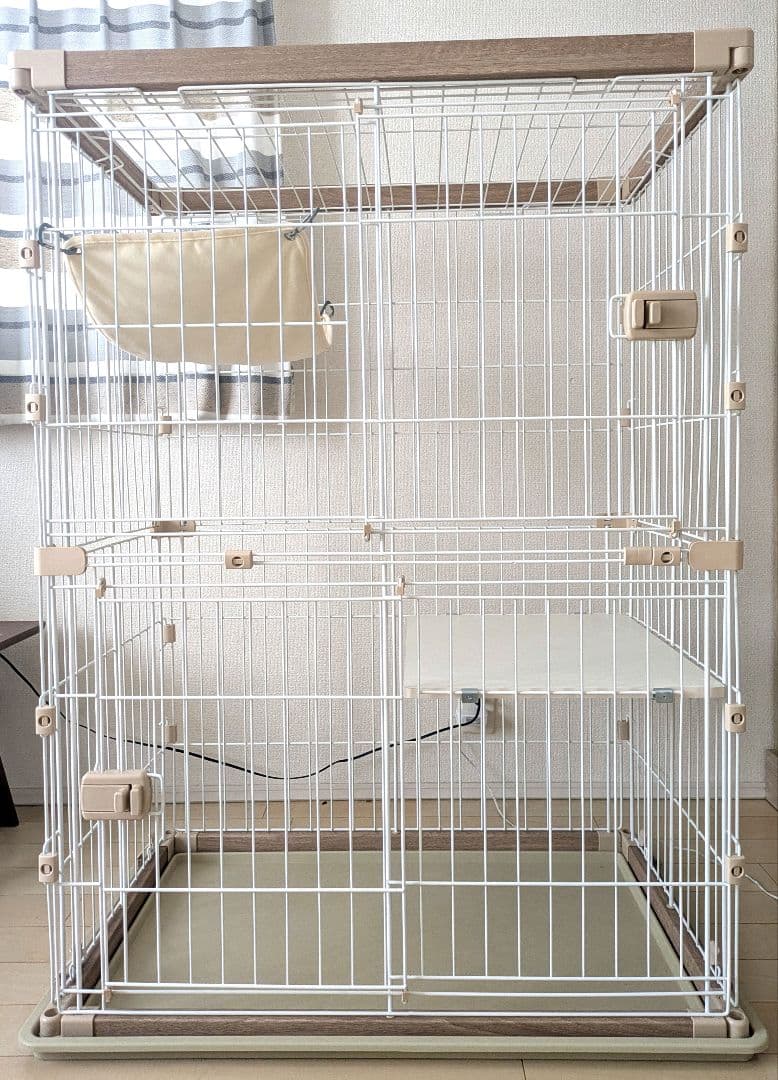 キャットケージ✳︎アイリスオーヤマ✳︎2段✳︎木目✳︎ライトナチュラル