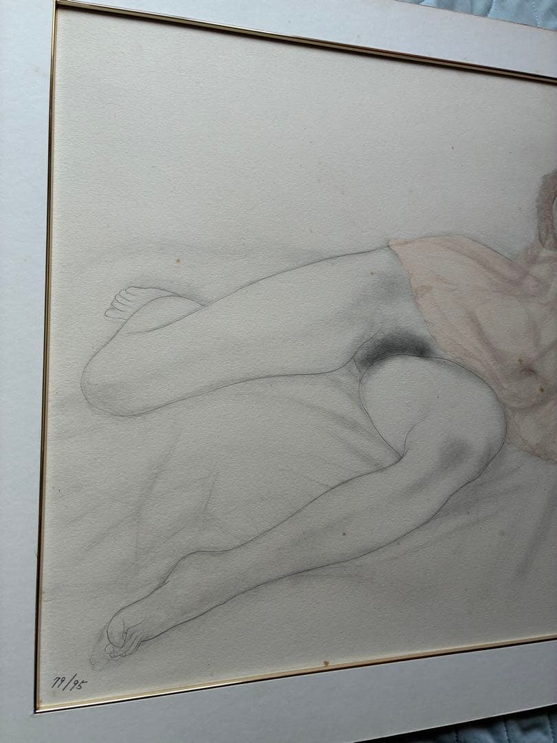 希望額へ　加山又造 裸婦 リトグラフ 直筆サイン 絵画 額装