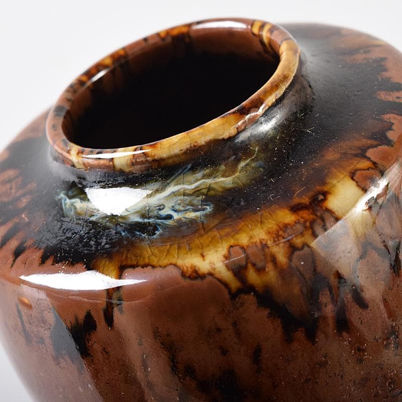 zoi瀬戸焼　古瀬戸　茶入　仕覆付　裏千家十一代玄々斎極め箱　V　8329