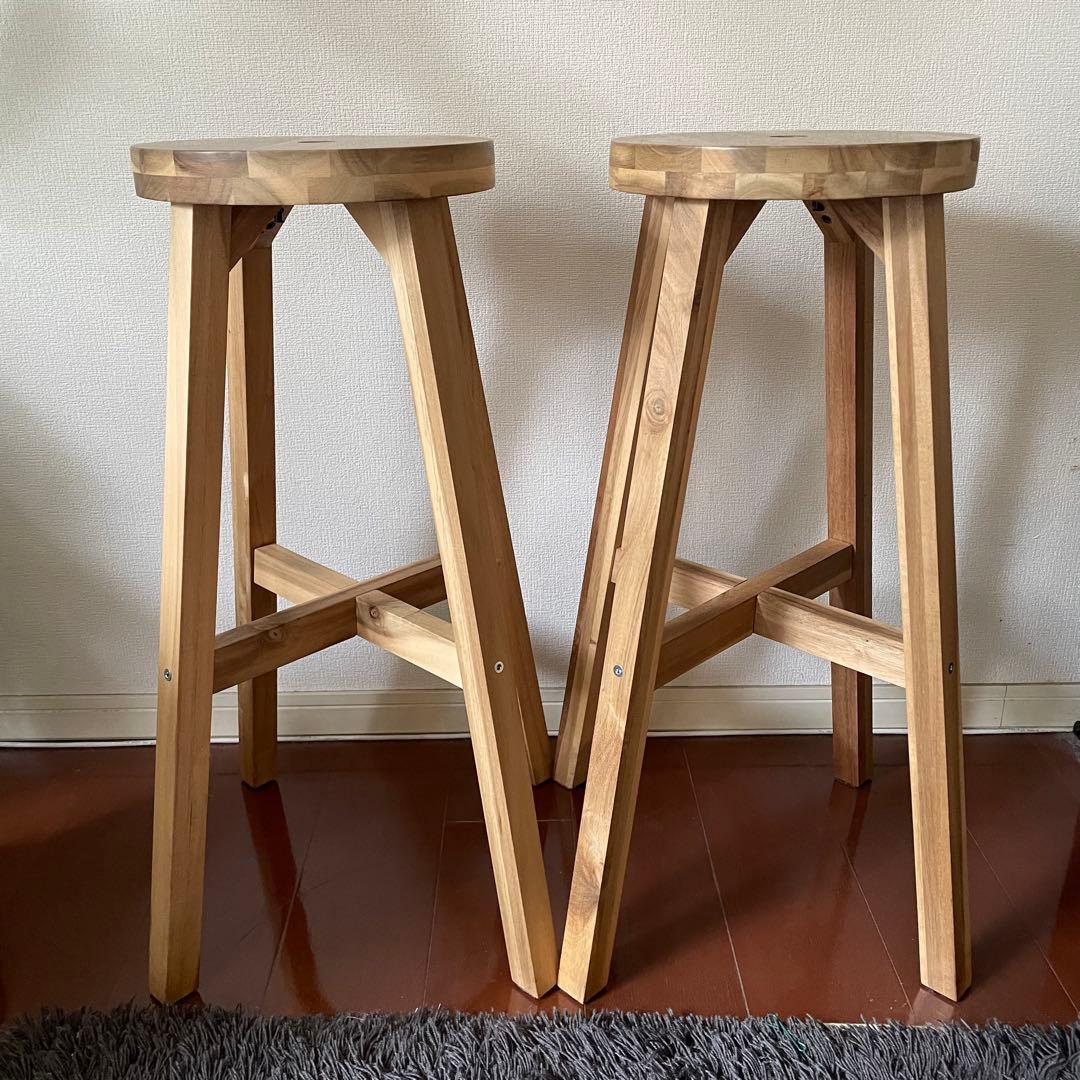 廃盤品　IKEA イケア　SKOGSTA スコグスタ　スツール　椅子　2脚