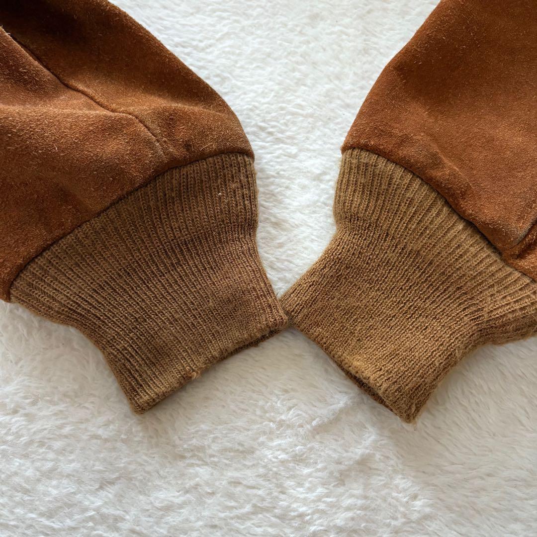 ショット　レザージャケット　本革　スエード　L アメリカ製 ブラウン