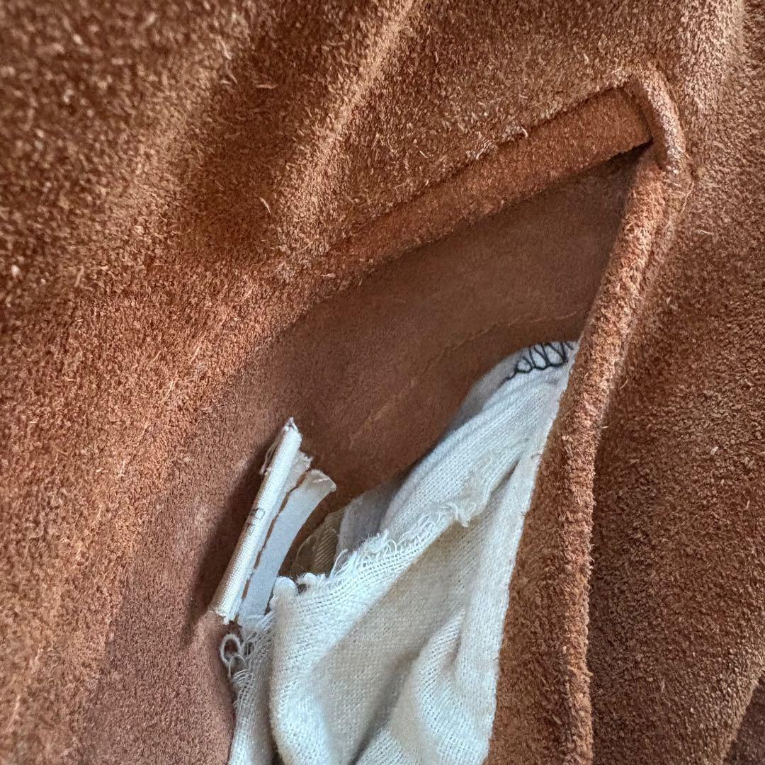 ショット　レザージャケット　本革　スエード　L アメリカ製 ブラウン