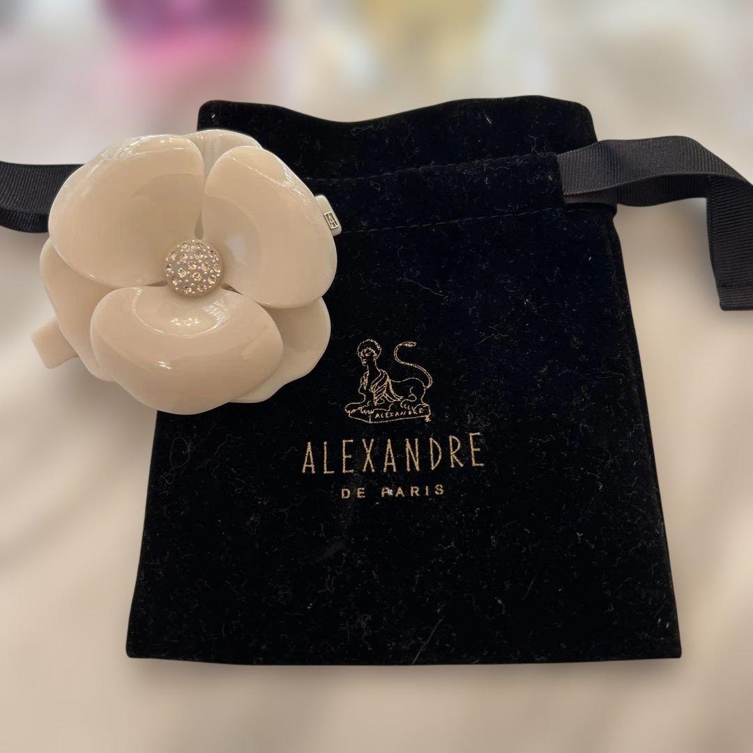 ALEXANDRE DE PARIS バレッタ カメリア ホワイト