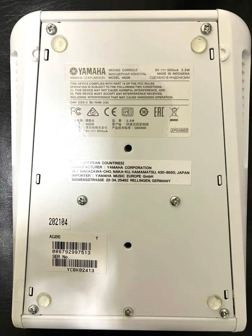 YAMAHA AG06 ミキシングコンソール