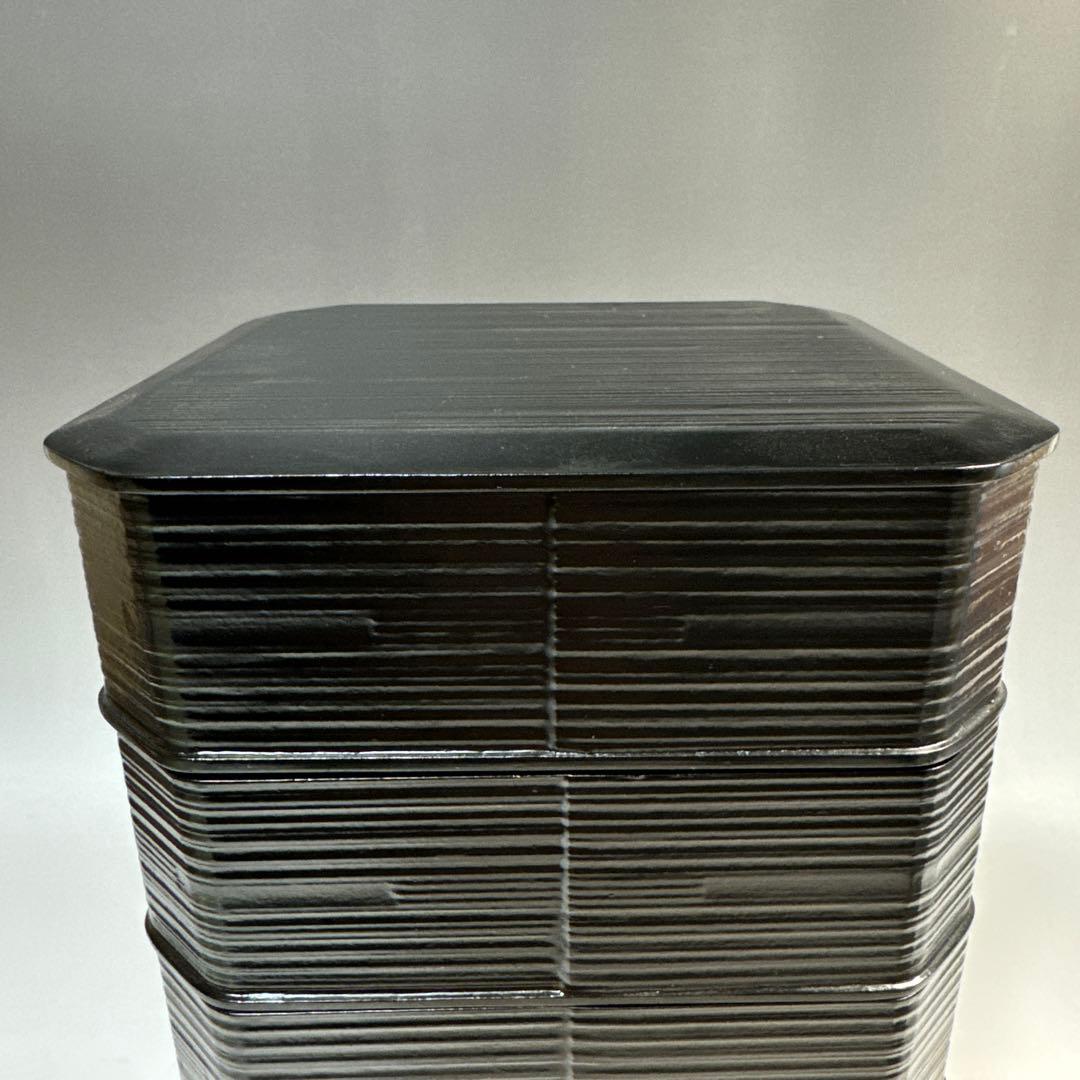 レ＊ 茶道具 一閑塗片木目 縁高 道端江春 造