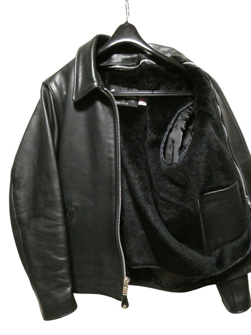 レア品番643！リサイズモデル！ライナー付き完品！ショット襟付シングルライダース