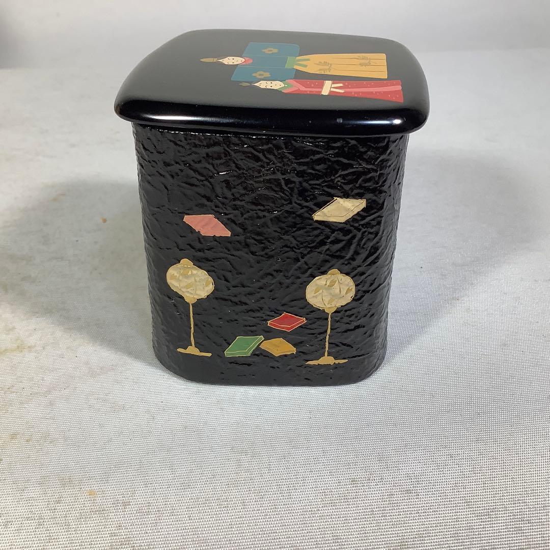 立雛蒔絵　一閑四方棗　竹内幸斎　茶道具　送料無料