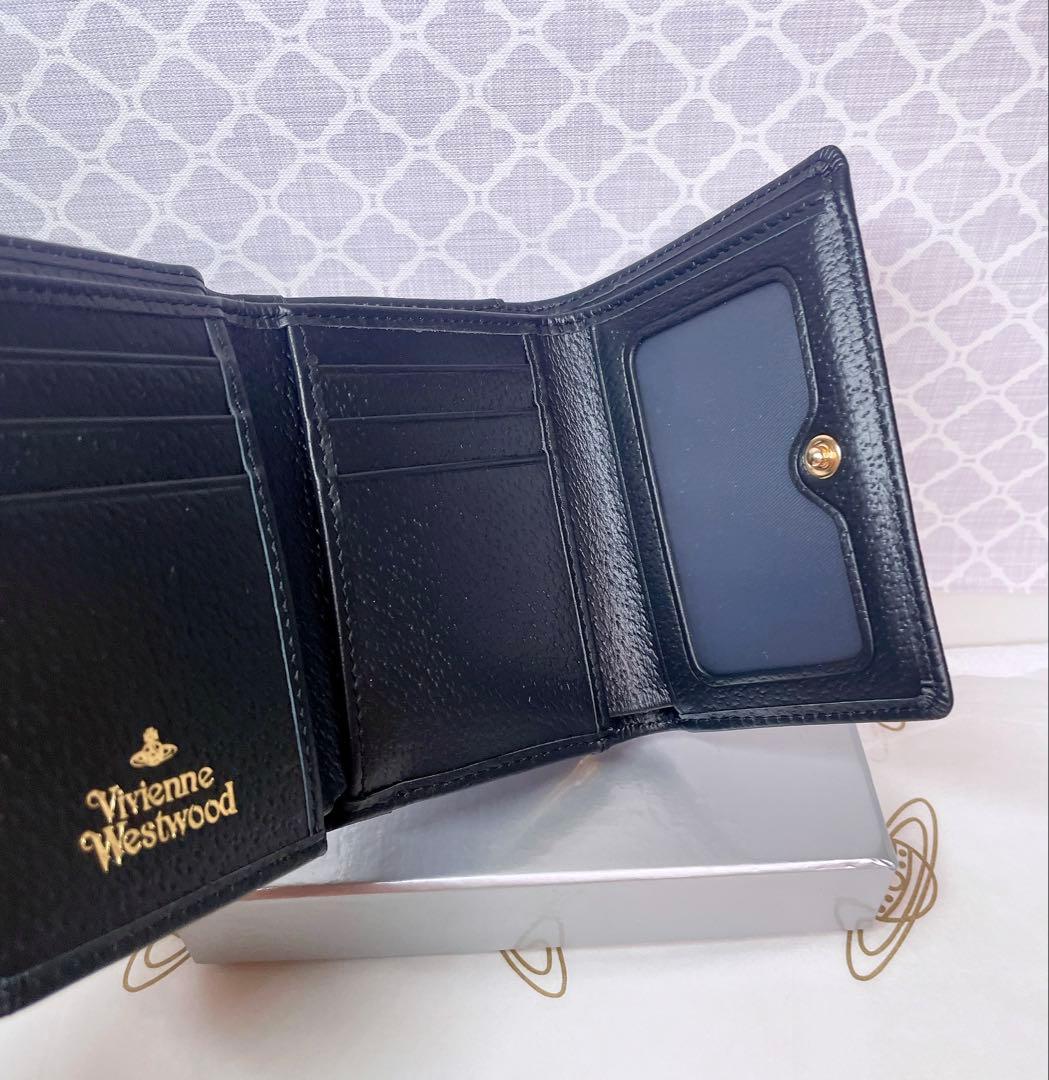 【最新☆新品】ヴィヴィアン・ウエストウッド　三つ折り財布 ブラック ユニセックス