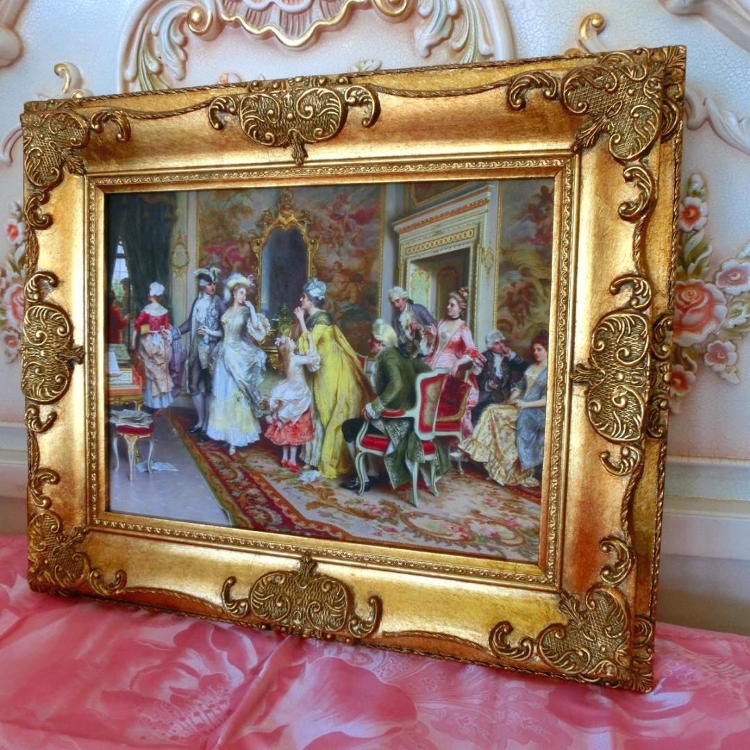 ロココ額絵　中世ヨーロッパ貴族　ゴールド　 2種よりお選び下さい。C・D