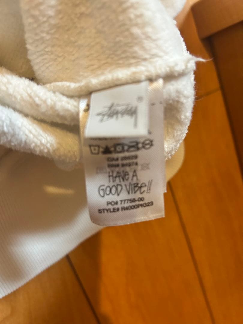 Stussy ホワイト パーカー 8ボールロゴ