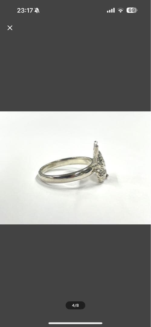 即購入⭕️✨☪️わちふぃーるどダヤン赤石付きシルバーリングサイズ１１号❣️