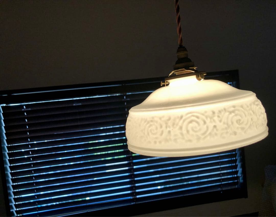 ヴィンテージ ランプシェード ミルクガラス 電傘 電笠