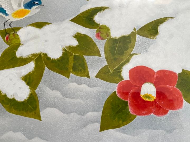 上村淳之　作　「雪椿」日本画