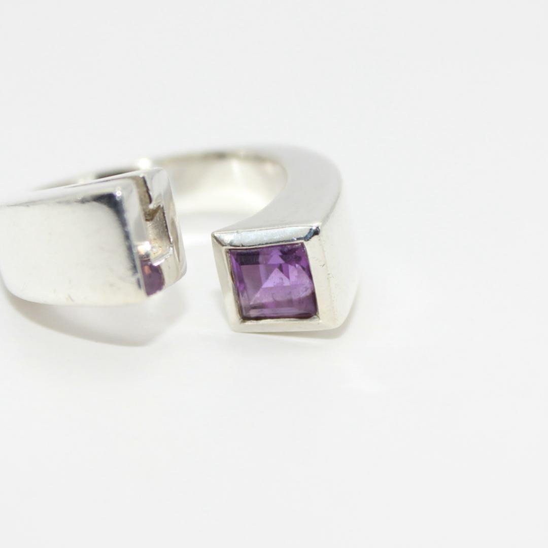 美品 GUCCI グッチ ツイスト アメジスト シルバー リング 指輪 9号