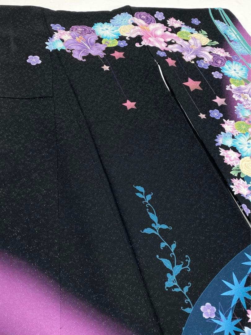 振袖 豪華 銀通し 刺繍 金彩 紋意匠 百合 身丈166cm