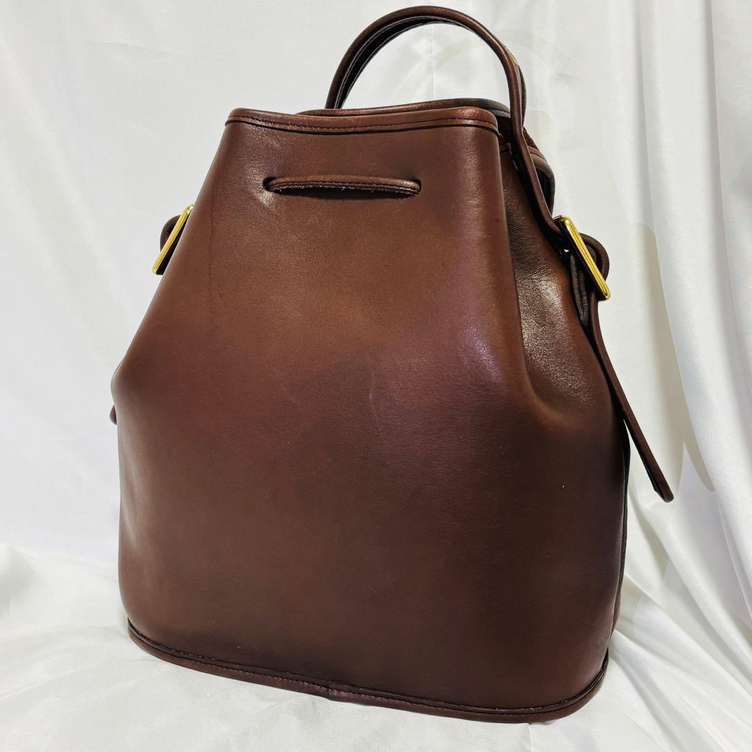 美品 COACH オールドコーチ 巾着型ショルダー ブラウン 9952
