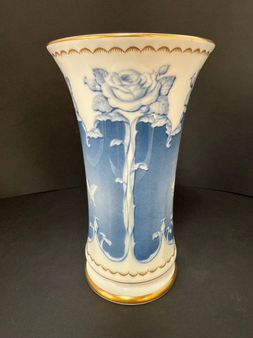 大倉陶園　金彩薔薇　女神　フラワーベース　花瓶　美品　送料込み