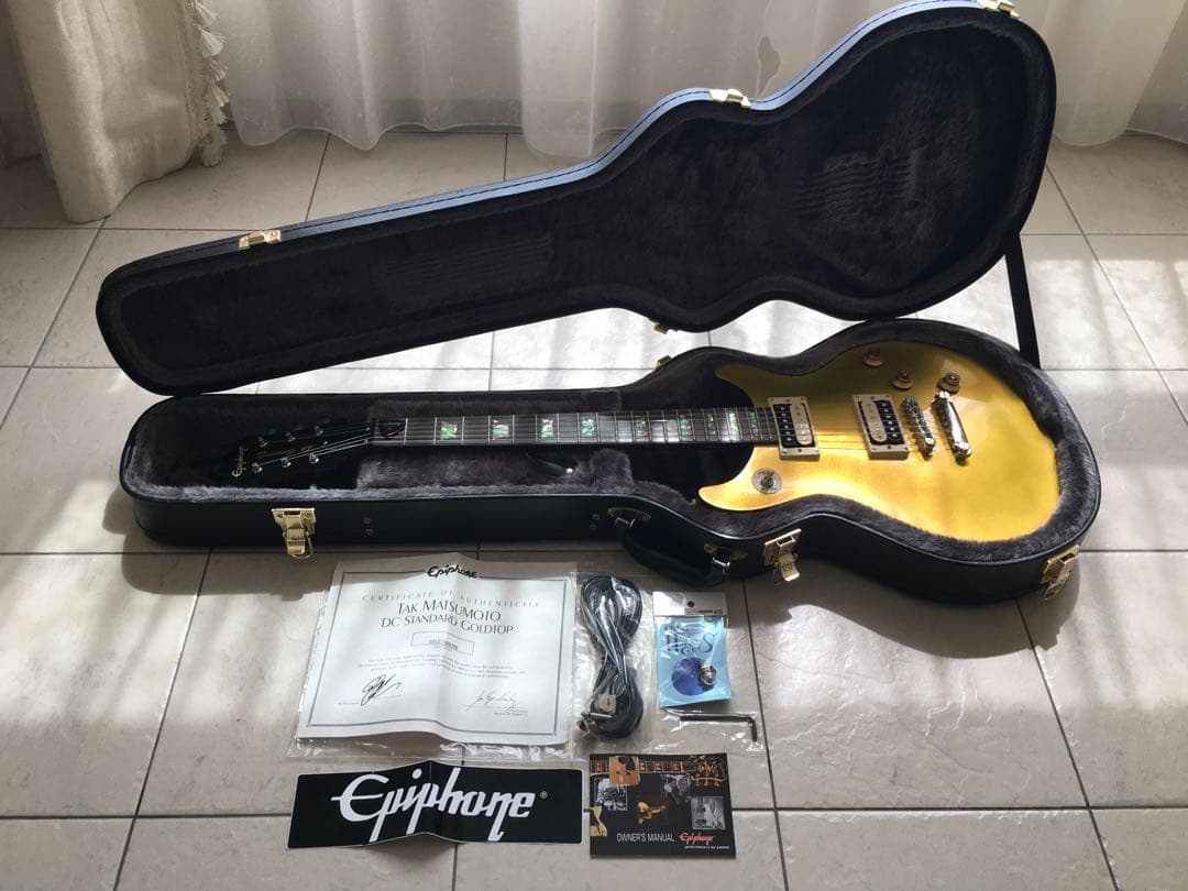 【美品】　Epiphone エピフォン tak DC Gold TOP