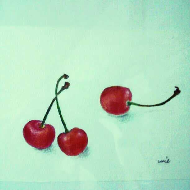 ☆色鉛筆デッサン☆さくらんぼ♪