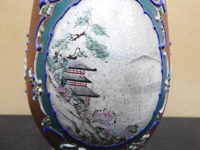 色絵万古花瓶　MA61