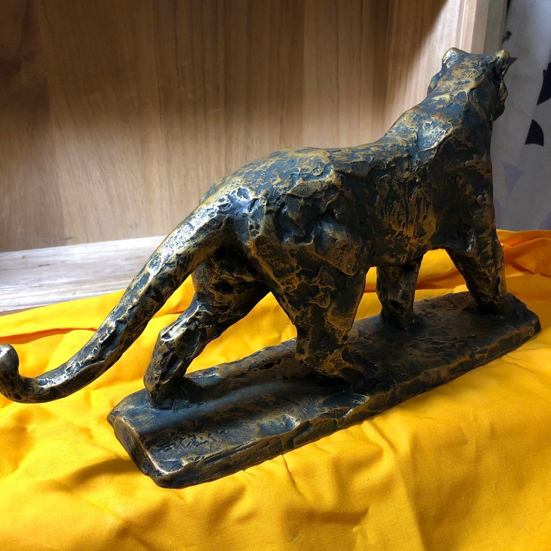 ブロンズ トラ 彫刻 木箱付き北村西望