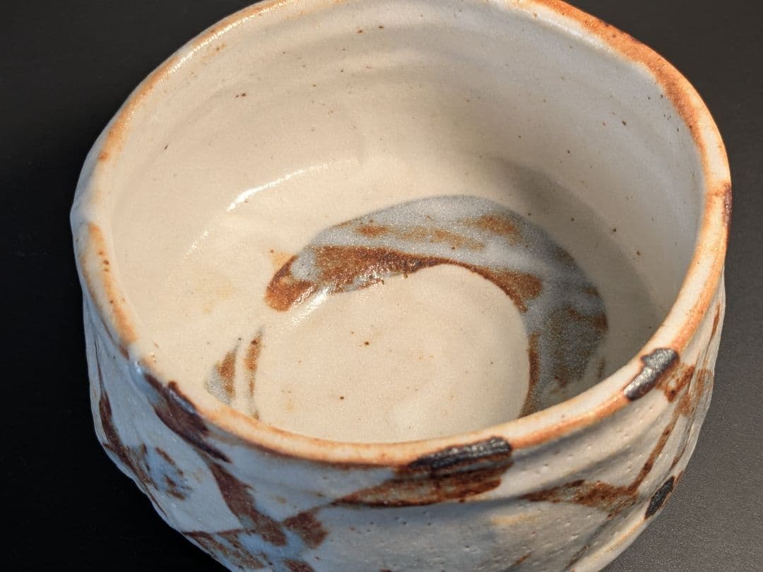 【上作】利茶土ミルグラム　絵志野茶碗