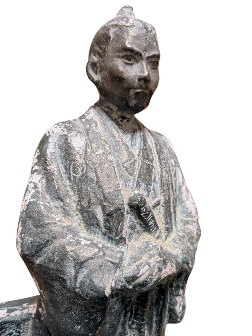 【中岡慎太郎像】昭和48年 記念ブロンズ像 刻印・銘文有 高さ33cm