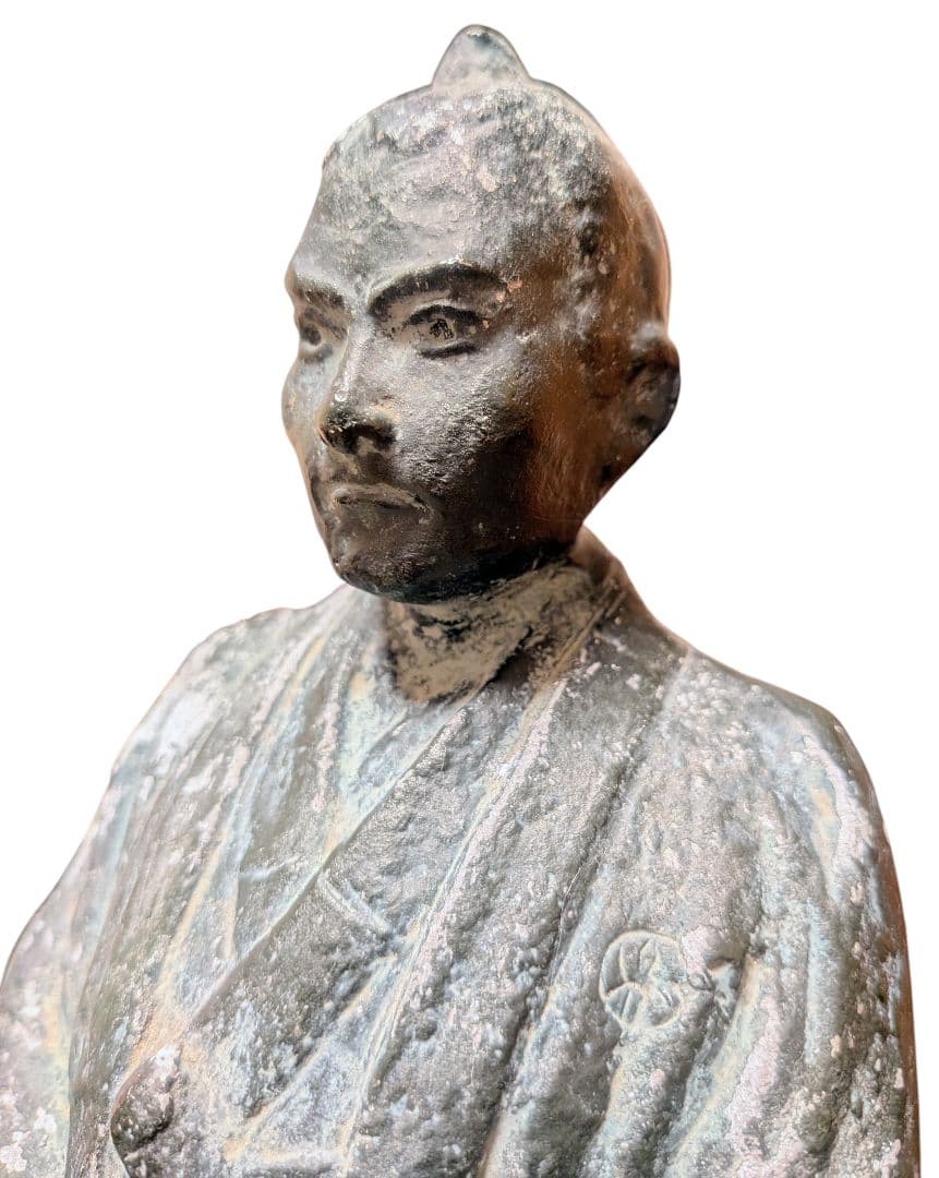 【中岡慎太郎像】昭和48年 記念ブロンズ像 刻印・銘文有 高さ33cm