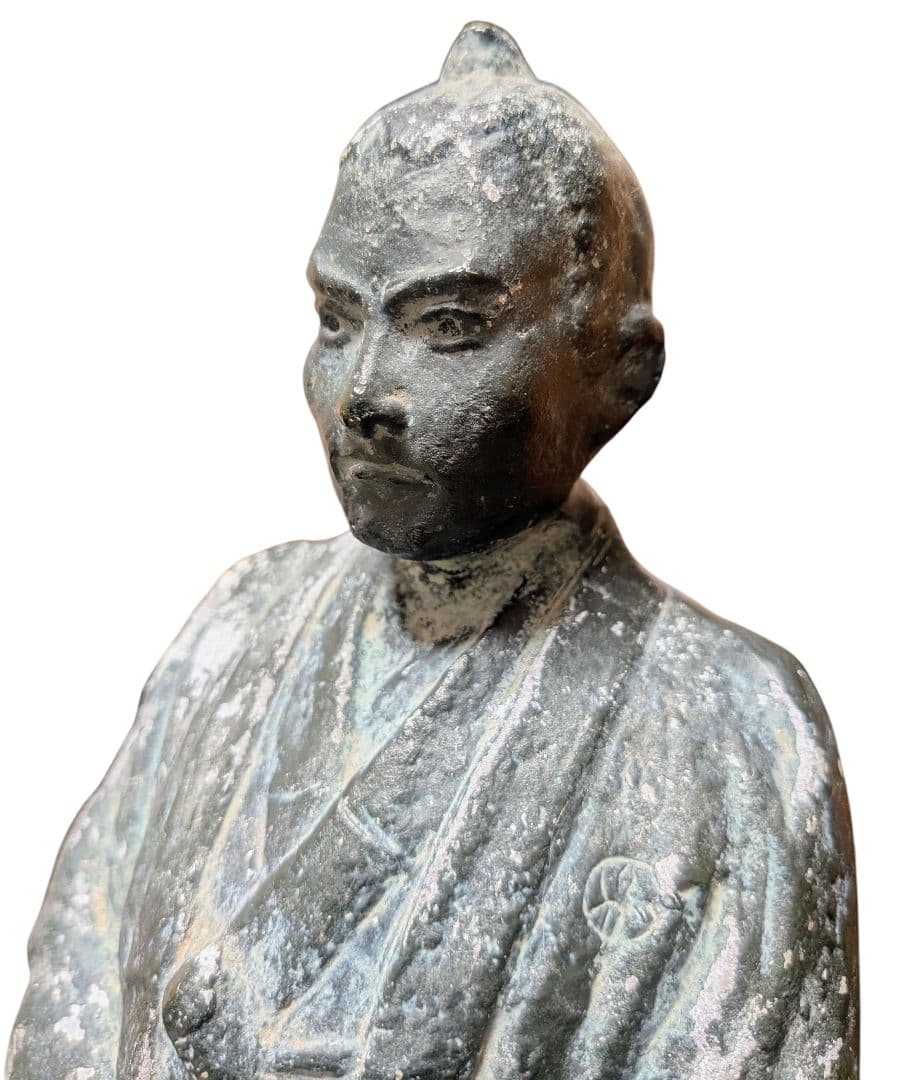 【中岡慎太郎像】昭和48年 記念ブロンズ像 刻印・銘文有 高さ33cm