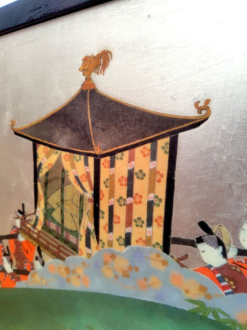 大型装飾パネル『輿』貴族行列　横約110.5cm　横長絵巻物　額絵