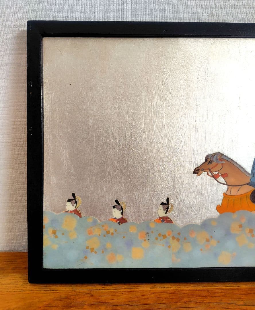 大型装飾パネル『輿』貴族行列　横約110.5cm　横長絵巻物　額絵