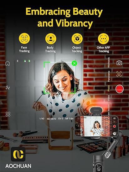 AOCHUAN Smart X Kit スマホ用3軸ジンバル ブラック