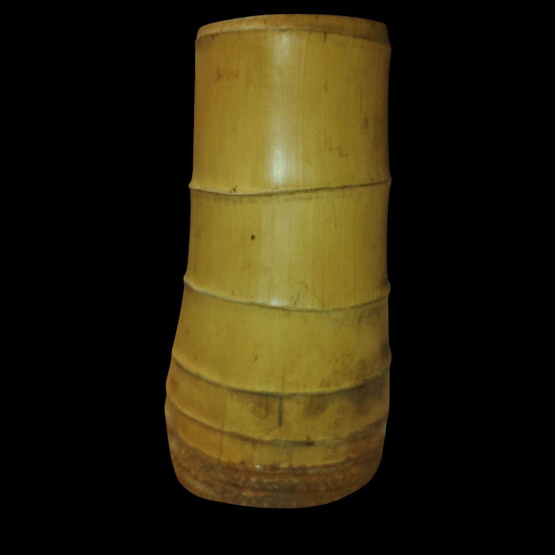 竹根彫刻　高砂　縁起物　花入　置物