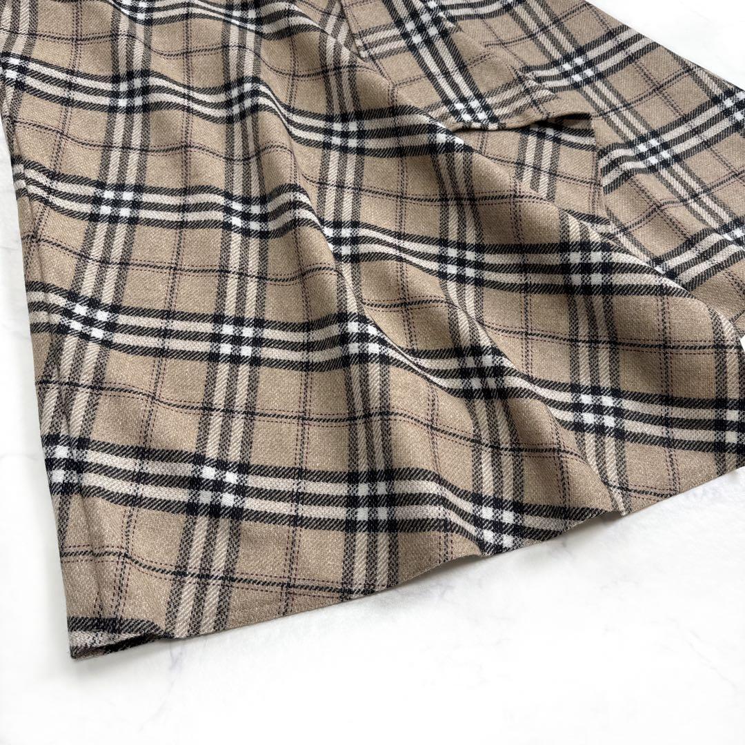 24AW エムズグレイシー カシュクール チェック スカート 40 ベージュ系