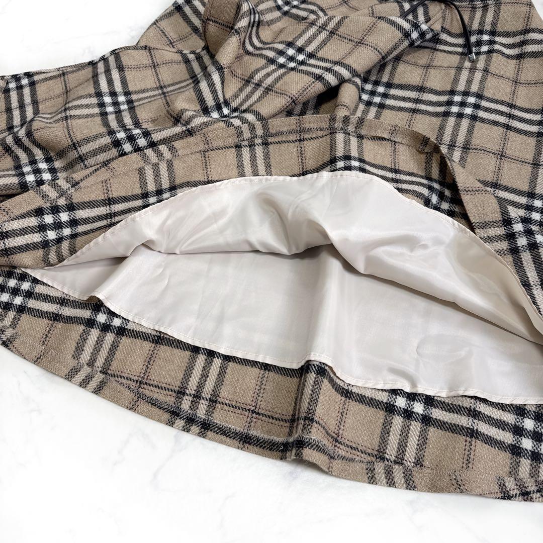 24AW エムズグレイシー カシュクール チェック スカート 40 ベージュ系