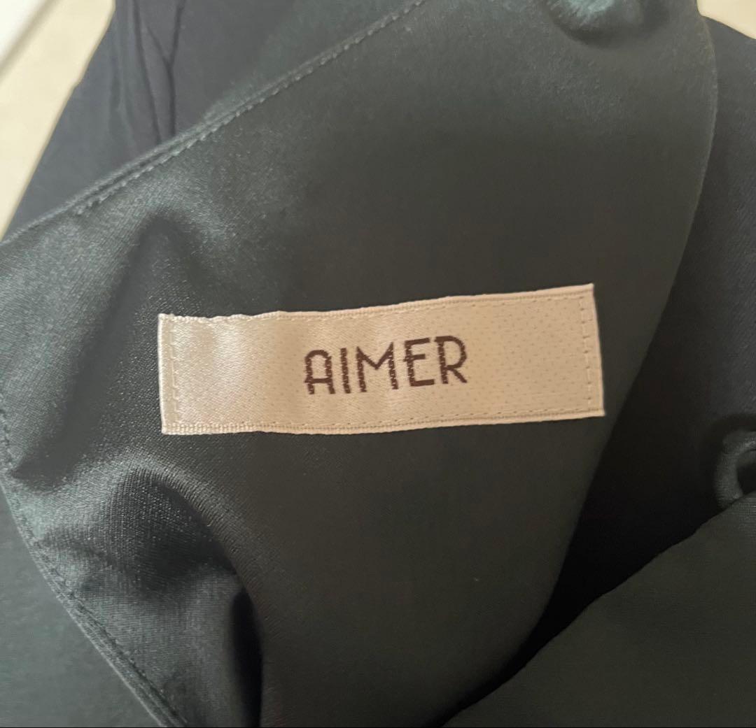 ダークグリーン ノースリーブ パーティードレス