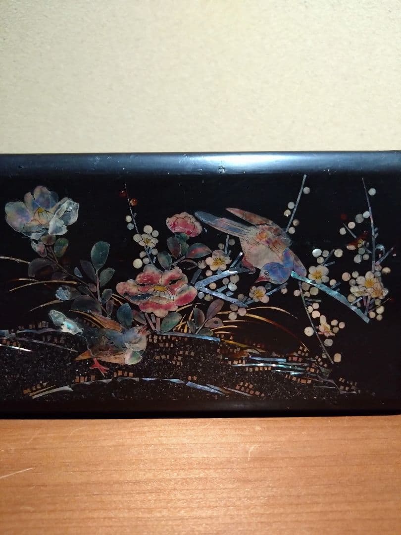 梶井さん専用です。江戸時代 長崎螺鈿 梅と鶯 花紋 小箱