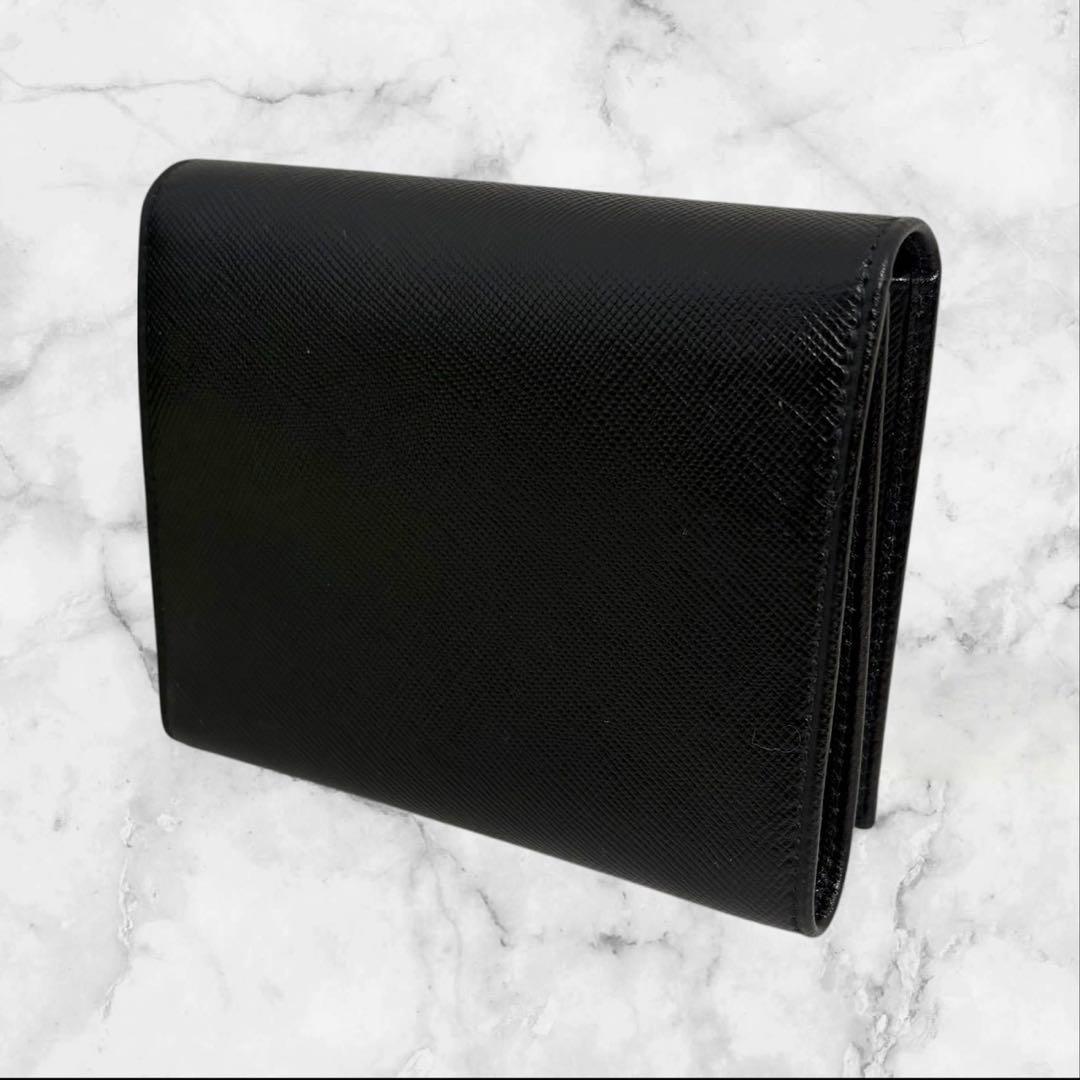 極上美品✨PRADA プラダ 三つ折り財布 サフィアーノ ブラック