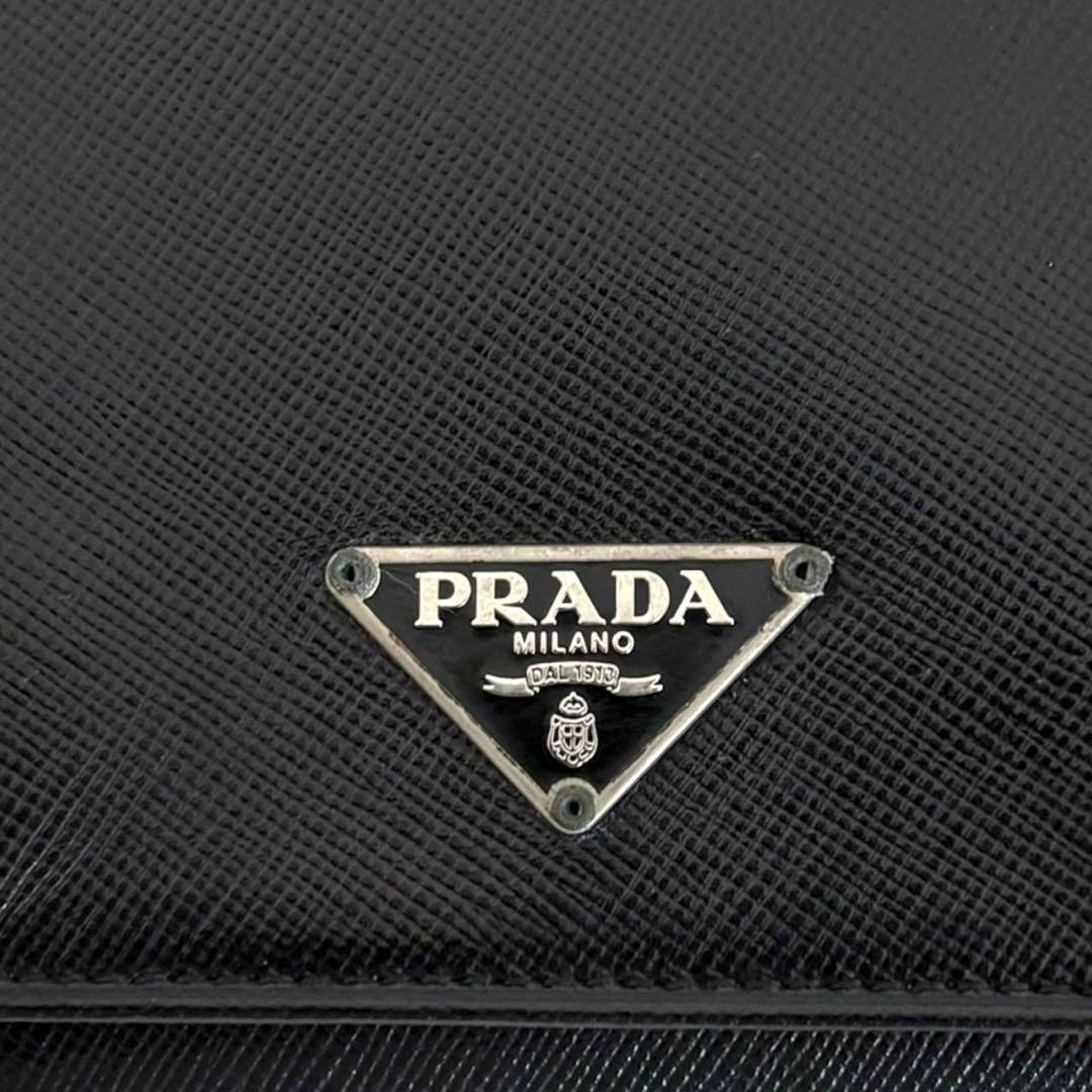 極上美品✨PRADA プラダ 三つ折り財布 サフィアーノ ブラック